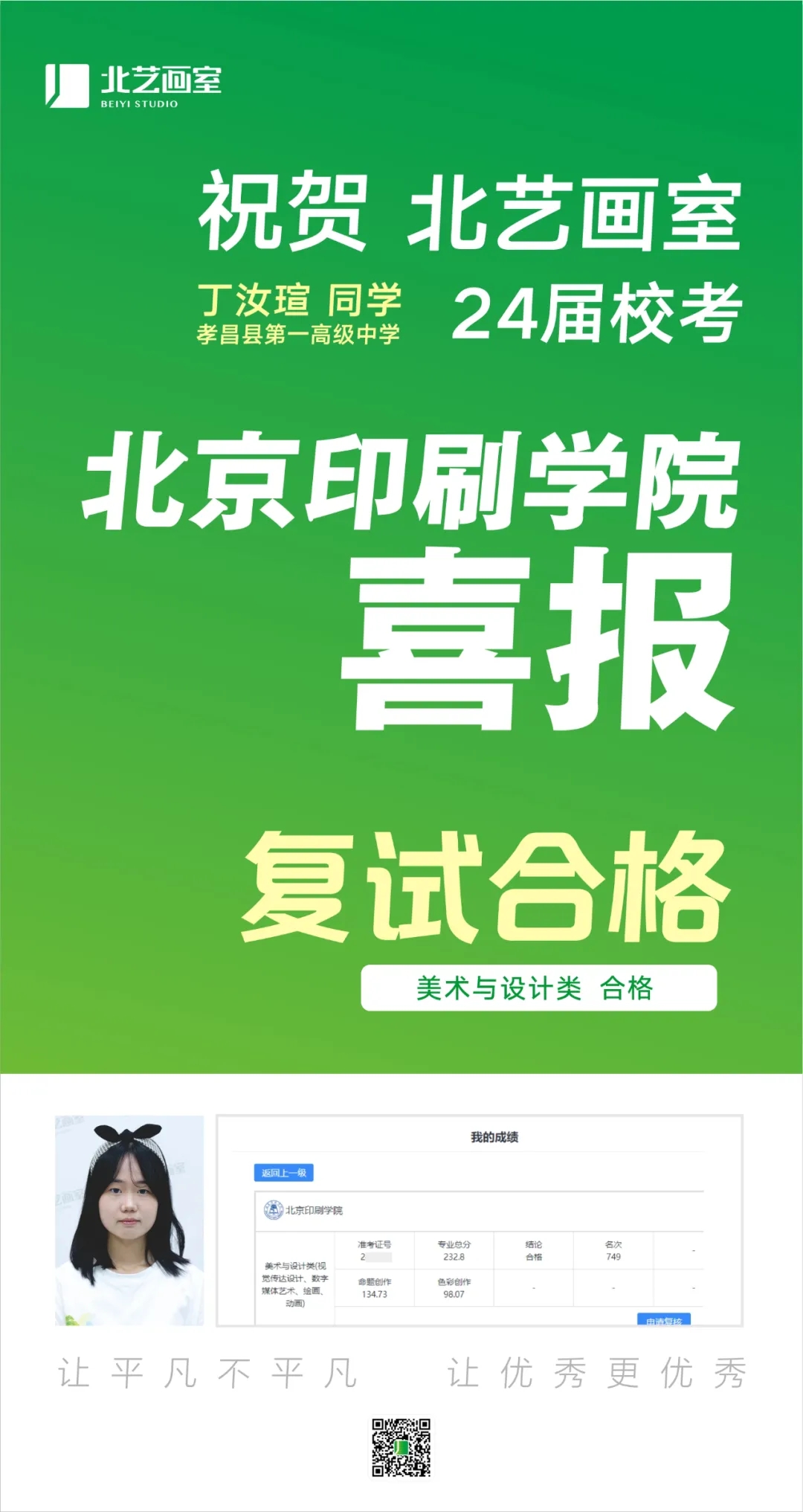 k8凯发(中国)天生赢家·一触即发2024届北京印刷学院复试优秀学员