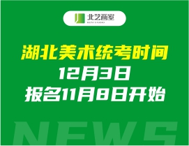 湖北美术统考时间为12月3日，报名11月8日开始