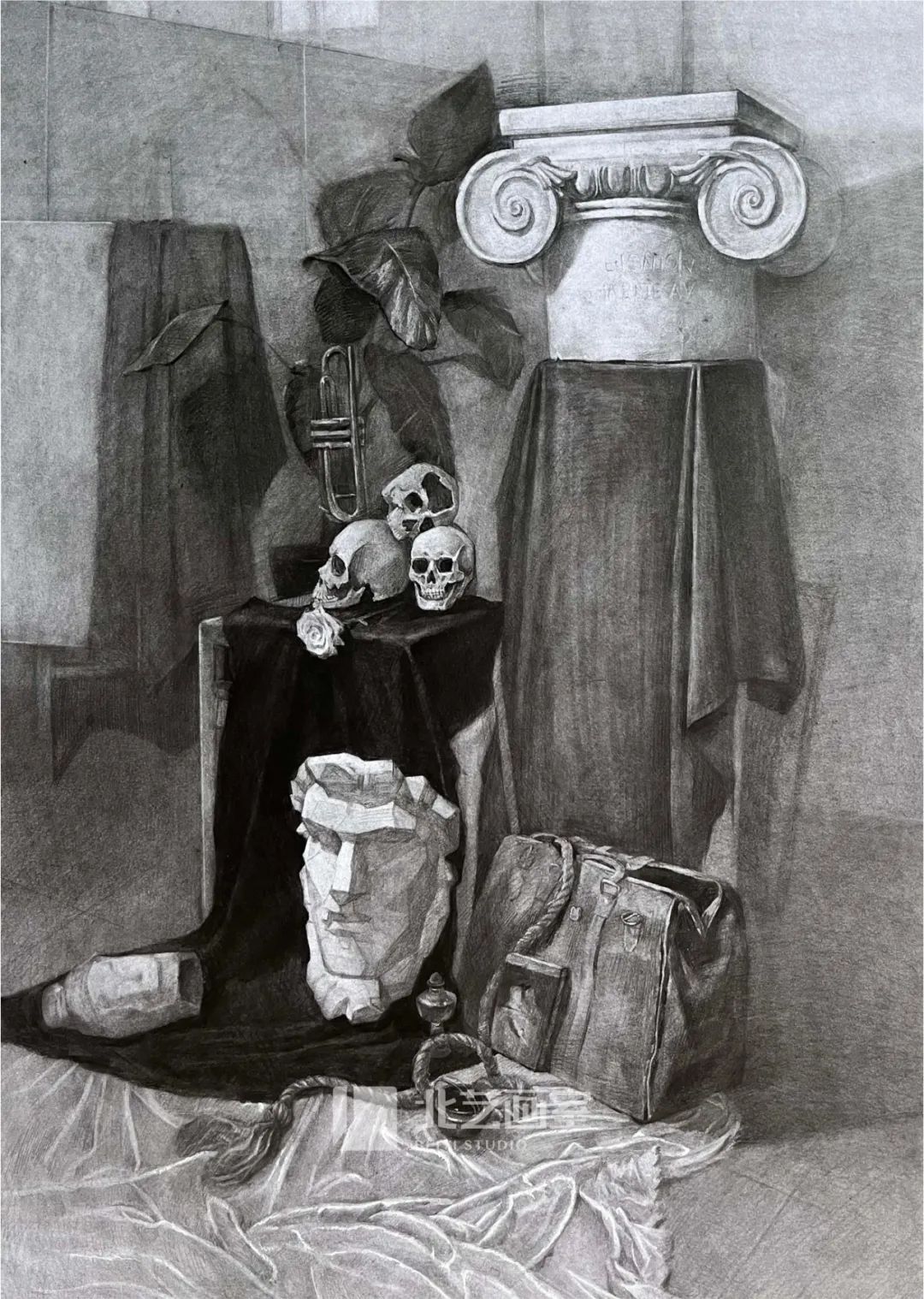 k8凯发(中国)天生赢家·一触即发2023届学员素描静物写生作品（六）