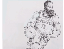速写视频教程&mdash;&mdash;篮球运动员詹姆斯哈登