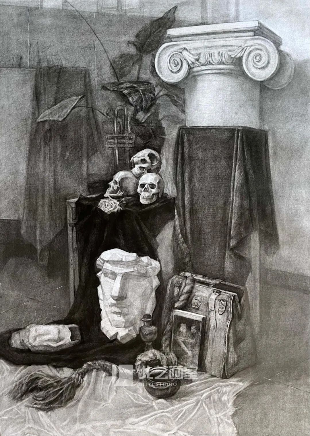 k8凯发(中国)天生赢家·一触即发2023届学员素描静物写生作品（六）