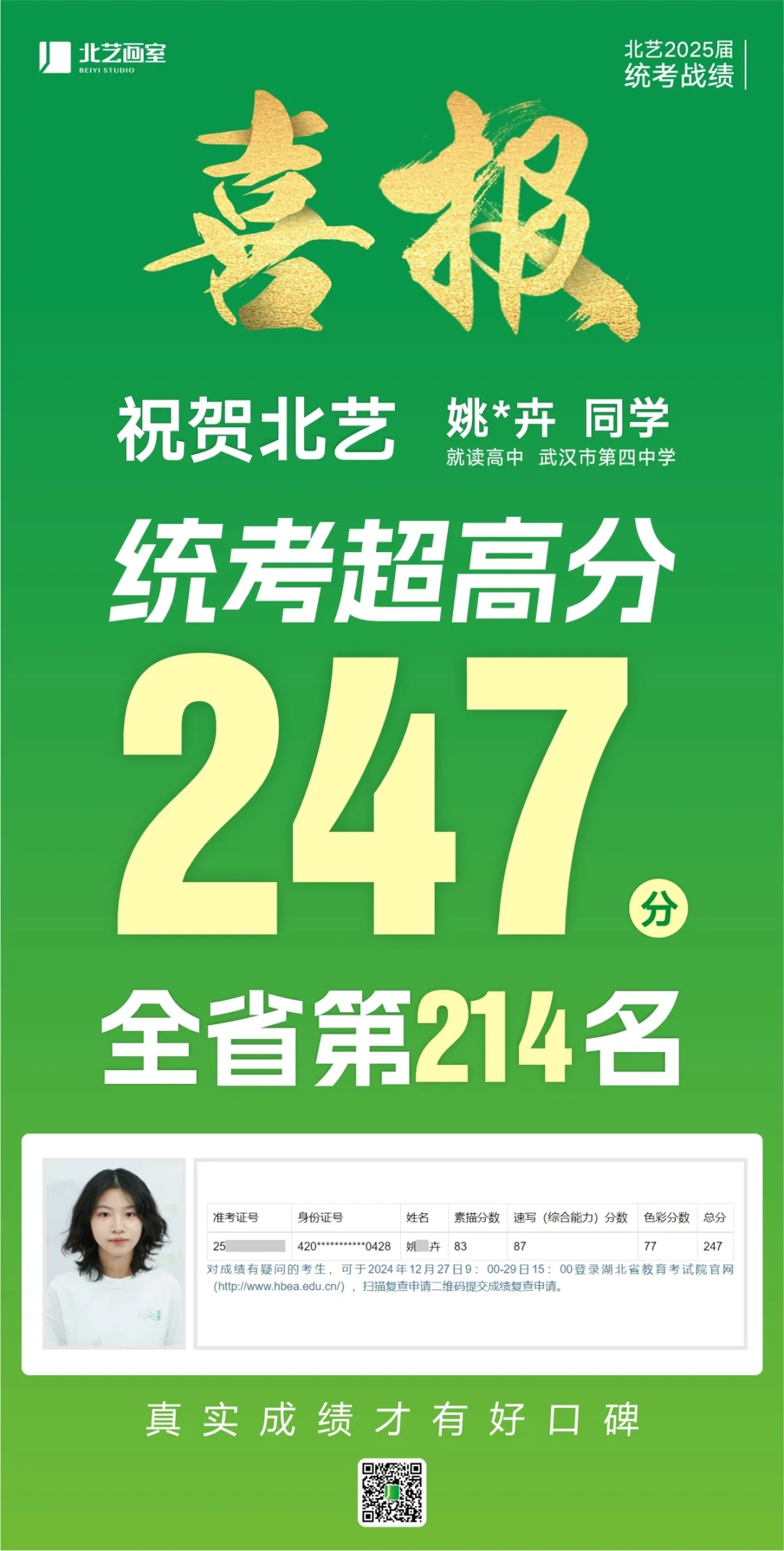 武汉k8凯发(中国)天生赢家·一触即发2025届美术统考成绩