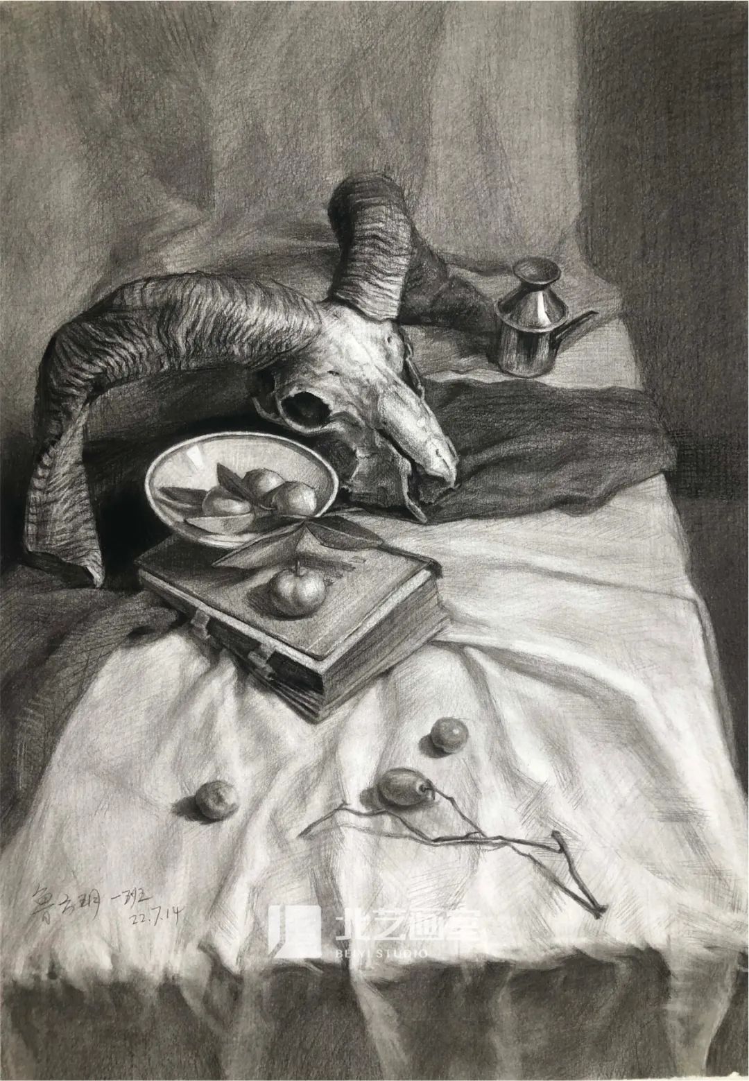 k8凯发(中国)天生赢家·一触即发2023届学员素描静物写生作品