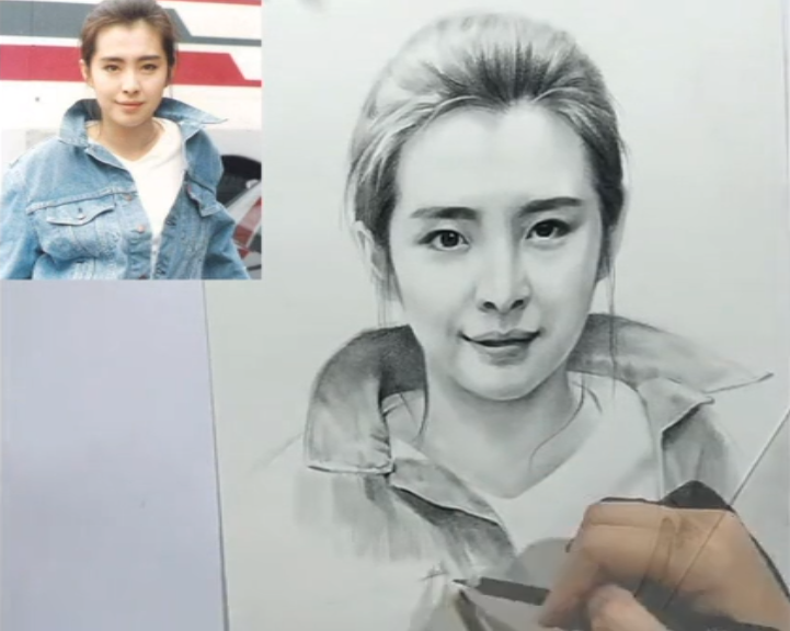 王祖贤&mdash;素描手绘肖像画